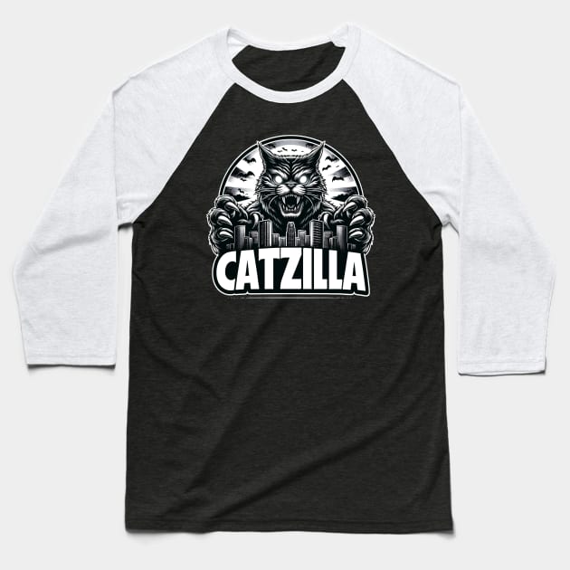 Catzilla Baseball T-Shirt by Tshirt Samurai